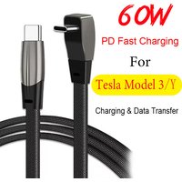 60W Fast Charging Cable Type C To Type C USB C To Lightning Pd Charge iPhone Data Transfer For Tesla Model 3 Highland Y X S 2024