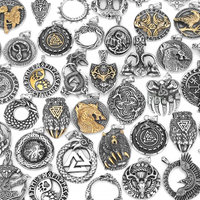 Stainless Steel Dragon Punk Necklace Amulet Celtic Three Sheep Bear Snake Totem Viking Pendant Men's Charm Necklace Jewelry Gift
