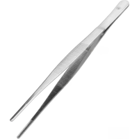 20CM/30CM Long Barbecue Food Tong Stainless Steel Home Medical Garden Kitchen BBQ Tool Toothed Tweezer Straight Tweezer