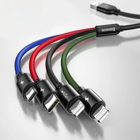 Baseus 3 in 1 USB Cable For iPhone Samsung Xiaomi Multi Fast Charging Charger USB Type C Type-c Micro USB Cable For Mobile Phone