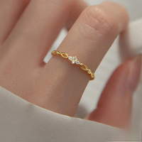 SOFTPIG Real 925 Sterling Silver Geometric Zircon Adjustable Ring For Charming Women Party Trendy Fine Jewelry Minimalist Bijoux