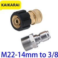 Tool Daily Pressure Washer Adapter Set M22 to 3/8 Quick Connect for Pressure Washer Hose M22 14mm to M22 Metric Fitting 5000 PSI