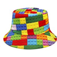 Bocca Building Block Bucket Hat Colorful Fisherman Hats Jigsaw Puzzle Panama Cap Double Sides Caps For Unisex Summer Outdoor Sun