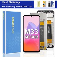 Tested M33 Display with frame For Samsung M33 M336 M336B M336B/DS Touch Screen Digitizer Assembly Repair Parts