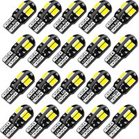 20PCS W5W T10 LED Bulbs Canbus 8SMD 12V LED Car Interior Map Dome Lights Parking Light Auto Signal Lamp