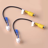 2Pcs Car Rear View Backup Camera RCA Cable Connector Adapter 4 Pin Fit for Android System Stereo Radio Player