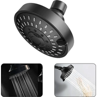 4-Inch 5 Modes Adjustable Shower Head High Pressure Water-Saving Shower Top Spray Rotatable Shower Nozzle Bathroom Accessories