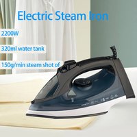 Handheld Steam Iron Portable Powerful 2200W Black/Blue Travel Iron with Continuous Steam Fast Heat-Up for Home Business Trips