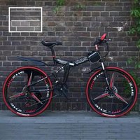AliExpress NONE 24-26 Inch Mountain Bike Adult Student Variable Speed Folding Shock Absorption Dual Disc Brake Mountain Bike Riding