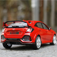 New 1:24 HONDA CIVIC TYPE-R Alloy Car Model Diecast Vehicles Metal Sports Car Model Sound and Light Collection Children Toy Gift