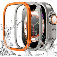 Screen Protector For Apple Watch Ultra 49mm Accessories Metal Bumper+Tempered Glass Aluminum Alloy Cover HD iWatch Ultra 49 mm