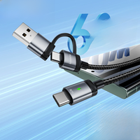Toocki 2 in 1 USB Cable PD 60W Fast Charging Type C To Type C Cable For iPhone 15 14 Pro Max Xiaomi 13 12 Samsung S23 Data Cord