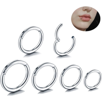 10Pcs 316L Stainless Steel Nose Ring Clip Hoop for Women Men Lip Ring Ear Cartilage Piercing Body Jewelry Nose Segment Ring Hoop