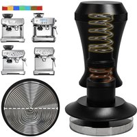 53MM Coffee Tamper Double Spring 30lbs Constant Pressure 54MM Loaded Espresso Spring Tamper Ripple Base Coffee Accessories