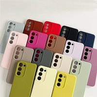 Luxury Liquid Silicone Solid Color Soft Case Samsung Galaxy S25 S24 S23 S22 Ultra S25 S24 Plus Lens Protection Shockproof Cover