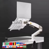 NB F80 + FP-2 full motion 360 rotate pivot 2-9kg gas spring arm 10"-17" laptop tray desktop stand clamp 10-90mm grommet hole