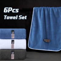 6pcs Microfiber Towel Set, 40x80cm/15.7"x31.5"Towel Soft Absorbent Thickened Quick Drying Towel for Bathroom, Hotel, Salon, Spa