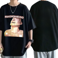 Vintage Rock Band Radiohead T Shirt Men 100% Cotton T-shirts Hip Hop The Bends Music Album Print Tee Shirt Oversize Top 71733