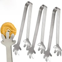 3/1Pcs Stainless Steel Food Tongs Hand Palm Finger Shape Ice Cube Sugar Clamp Mini Food Clips for BBQ Party Bar Kitchen Gadgets