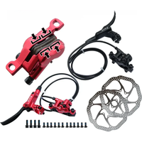 AliExpress nfox ZOOM HB-876 4 Piston Folding Mountain Bike Disc Hydraulic Brake Set Front 800 Rear 1400 Mm Mtb Bicycle Cramp Red Cycling Parts