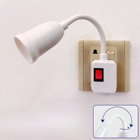 Flexible EU Plug to E27 Lamp Holder With Switch Rotating Lamp Base Table Lamp Converter Sockets For Light Bulb