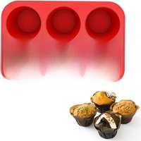 6 Cup Silicone Jumbo Muffin Pan Giant Silicone Cupcake Pan/Cups Deep Popover Pan Large Muffin Pans Baking Cheesecake Bites D031