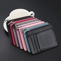 Universal Genuine Leather Card Case Multi-card Slot Ultra Thin Card Holder Simple Travel Card Organizer Men Women