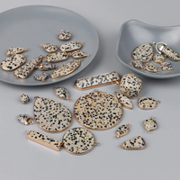 Natural Dalmatian Stone Pendant Jaspers Exquisite Connector Charms for Jewelry Making DIY Bracelet Necklace Earring Accessories