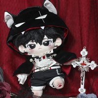 10cm Handmade Plush Toy Clothes 20cm Anime Cute Fashion Bat Velvet Embroidered Cloak Shirt Shorts Set Boy's Birthday Gift