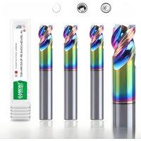 GAMONT 1.0mm-12.0mm CNC Machining Tools 3-Flute Short Edge Milling Cutter Tungsten Steel Carbide Colorful Coating Flat End Mills