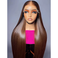 300 Density Brown HD Lace Frontal Wigs 13x4 Bone Straight Human Hair For Women Chocolate Brown Front Wig With Baby Hair