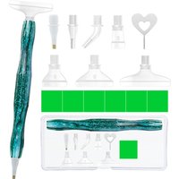 Diamond Painting Pen Set – Resin Drill Pen with 7 Interchangeable Tips & 6 Wax Pads for Rhinestone Crafts