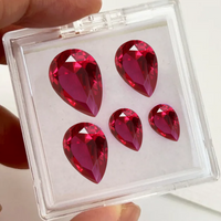 Pretty Pigeon Blood Ruby Pear Shape Cut for Jewelry Settings and Collections Premium Loose VVS Ruby Large Size Cut Gem