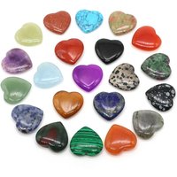 20mm Natural Stone Heart Shape Crystals Amethyst Rose Quartz Agate Reiki Healing Gemstone Love Pocket Gift Home Decoration