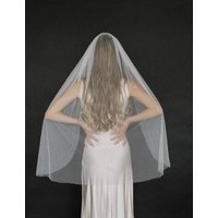 YouLaPan Soft Tulle Single Layer Bridal weddding Simple Veil Cut Edge Velo De Novia Largo Mantilla Wedding Veil Customizable V30