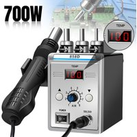 Pistolet na gorące powietrze 858D, stacja do lutowania, opalarka 220V 700W, suszarka do włosów, narzędzie do lutowania, naprawy SMD SMT