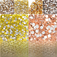 SS4-40 Yellow Citrine Glass Non HotFix Rhinestones Flatback Crystal Strass Glitter for DIY Manicure 3D Nail Art Fabric Garment
