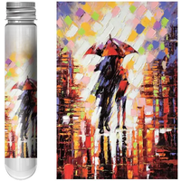 MaxRenard 150pcs Mini Jigsaw Puzzles Test Tube 15*10cm Travel Game Family Small Pocket Puzzle Cartoon Sakura Villa Flamingo