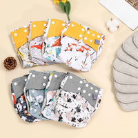 New Matching Waterproof Baby Pcoket Diapers 8 Pcs Gray Mesh Cloth Diapers And 8pcs Microfiber Inserts