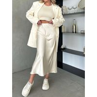 Acetic Satin Fishtail Skirt Woman Korean Fashion Elastic High Waist Skirts for Women Spring/summer 2025 New Slim Long Dresses