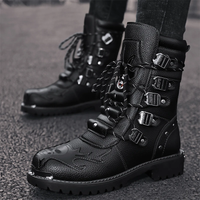 AliExpress Motorcycle boots four season new men's outdoor fashion plus size high top Cycling shoes comfort anti-collision protective boots