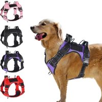 No Pull Dog Harness with Locator Silicone Protective Cover Anti slip Adjustable Pet Chest Harness for Medium & Large Dogs