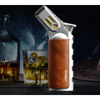 AliExpress Jobon JOBON-Windproof Inflatable Cigar Lighter, Strong Four Blue Flame, Adjustable Size, Fixed Fire Lock Design, Torch Gun Cycle