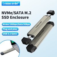 Lemorele M2 SSD Case M.2 NVMe SSD Enclosure Adapter 10Gbps USB 3.1 Gen2 USB C External Enclosure Supports M and B&M Keys