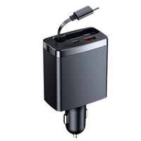 4 in 1 Retractable Car Charger USB C Cable for Fast Charging Cable Lighter Adapter 120W