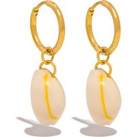 Natural Sea Conch Shell Drop Earing For Women Stainless Steel Hoop Earring Original DIY Jewelry Beach Girl Party Gift