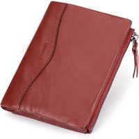 100% Genuine Leather Small Wallet for Women Bifold Compact RFID Credit Card Wallets with Zippet Pocket Short Ladies Money Clip