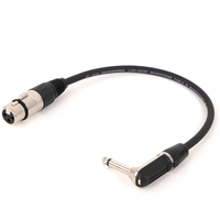 3Pin Female XLR to 1/4 (6.35mm) TS Angle Mono Male Jack Unbalanced Microphone Cable Mic Cord for Dynamic Microphone 0.3M-15M