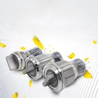 16/19/22MM metal rotary push button brass latching 2 or 3 position Switch Press Button rotary NONC Rotate button rotation