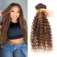 4/27 Color Deep Wave Human Hair Bundles Raw Human Hair Highlight Hair Weaving 1/3/4 Bundles Deals For Women Hair Extensions image 3